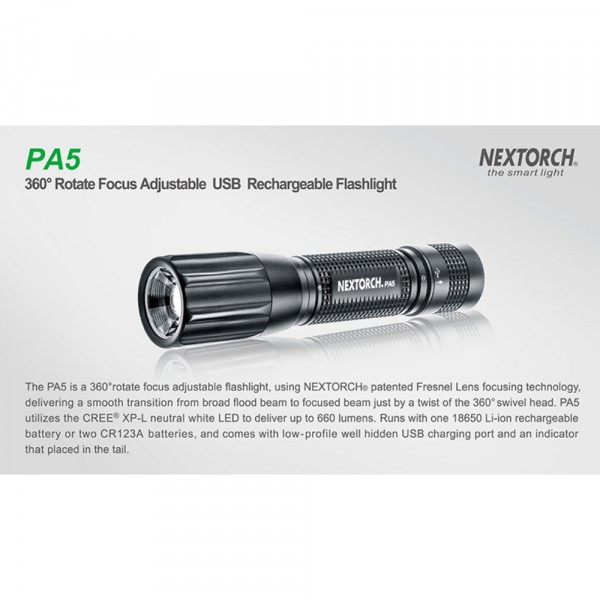 NEXTORCH PA5 | Rechargeable Focussing LED Torch 