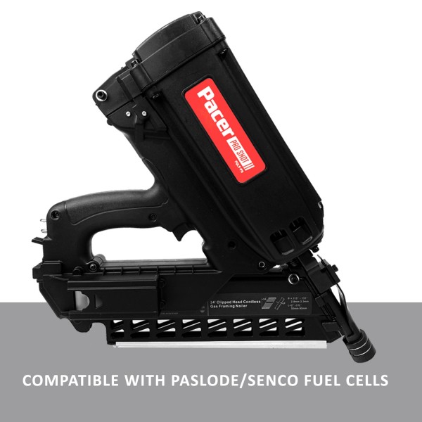 Pacer PRO-SHOT Cordless Gas Framing Nail Gun 