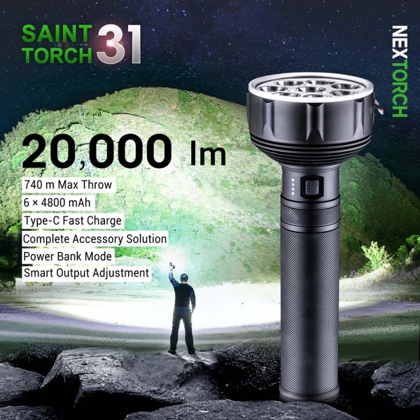 NEXTORCH Saint Torch 31 | 20,000 Lumen Ultra Bright Search Light