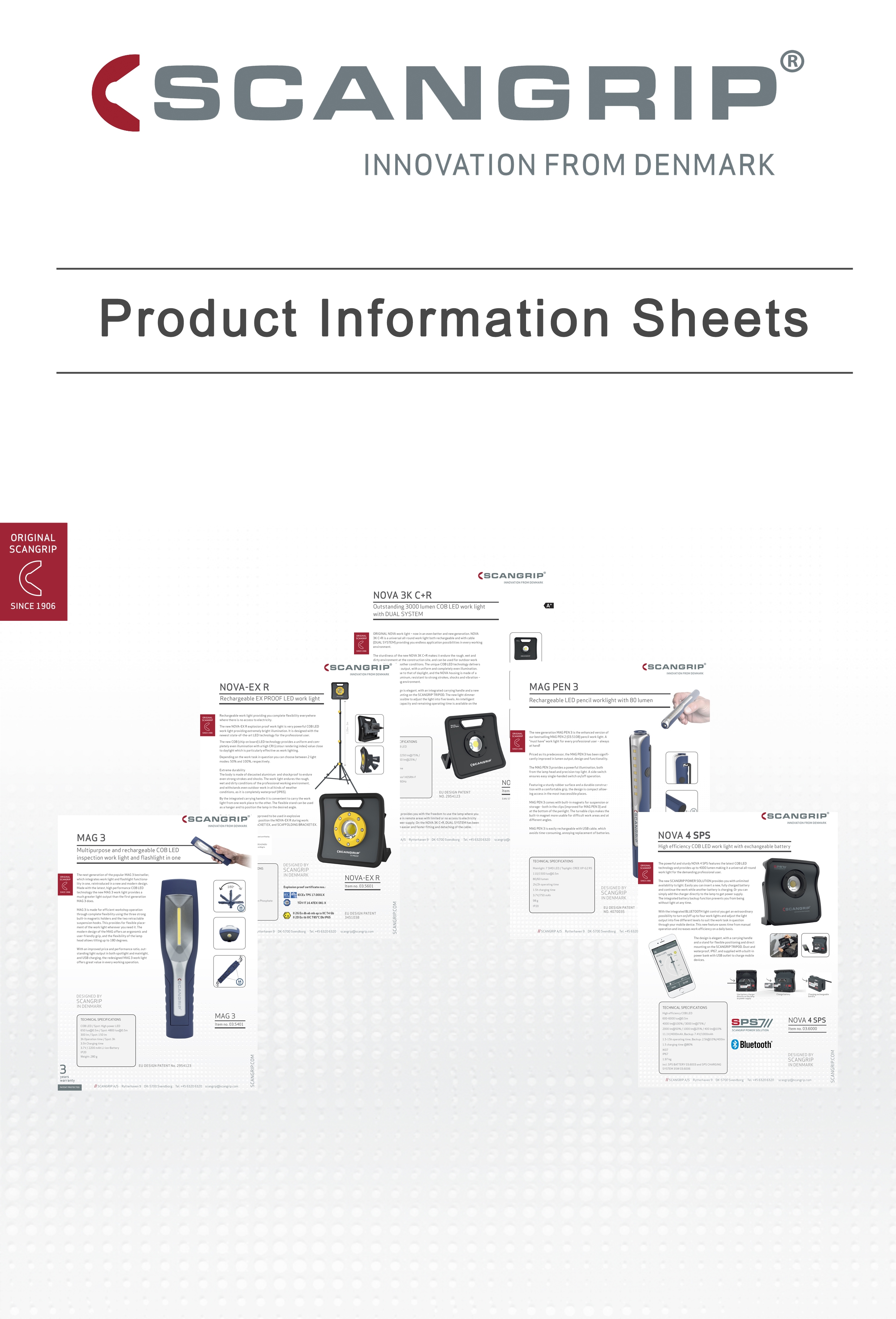 Scangrip Product Information Sheets 
